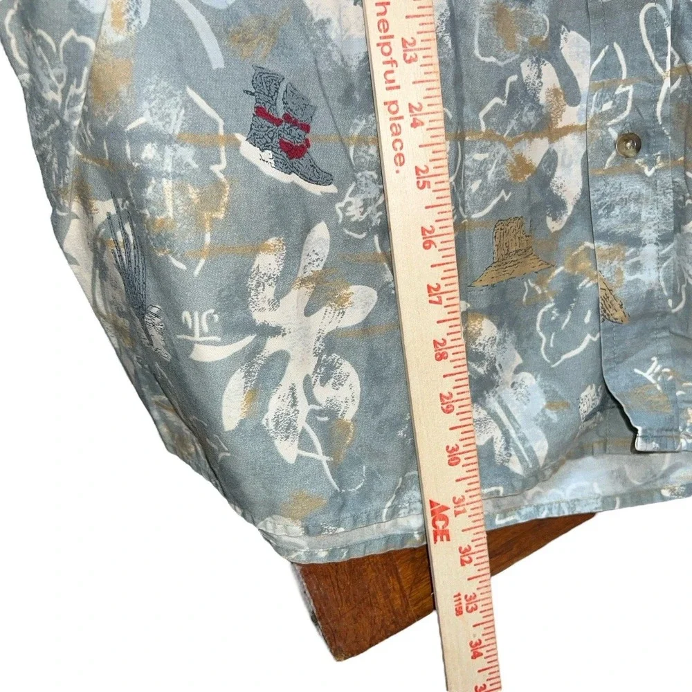 Resistol‎ Rodeo Gear Sz L Western Button Down Shirt Horses Boots Southwest - Picture 5 of 11